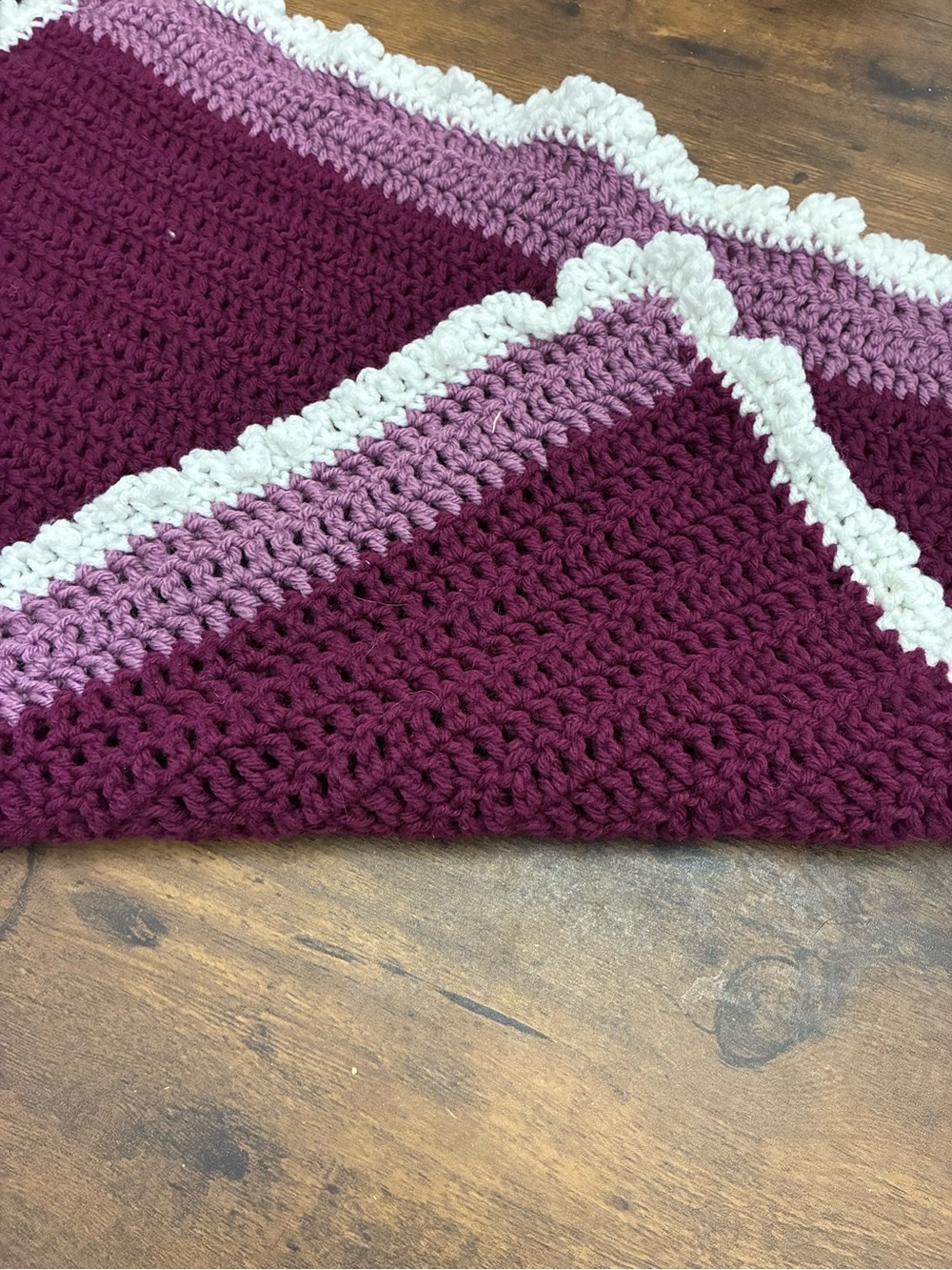 Handmade Crochet Purple Baby/ Doll Blanket - Picture 4 of 6
